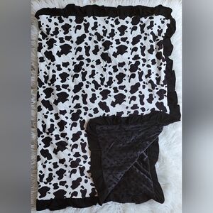 Black Cow Minky Baby Blanket